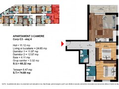 Popesti-Leordeni, Metrou Berceni, apartament 3 camere finalizat